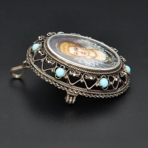 19th Century Hand Painted Silver Brooch