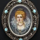 19th Century Hand Painted Silver Brooch