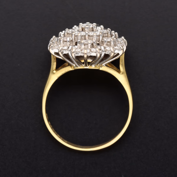 18ct Yellow Gold 1.50ct Diamond Cluster Ring