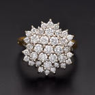 18ct Yellow Gold 1.50ct Diamond Cluster Ring