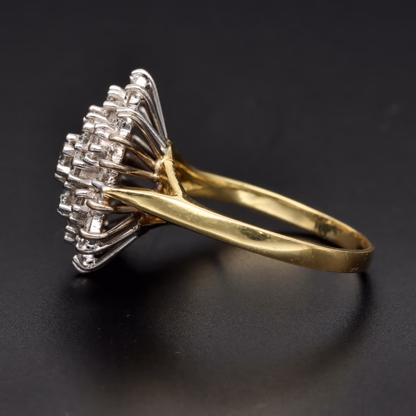 18ct Yellow Gold 1.50ct Diamond Cluster Ring