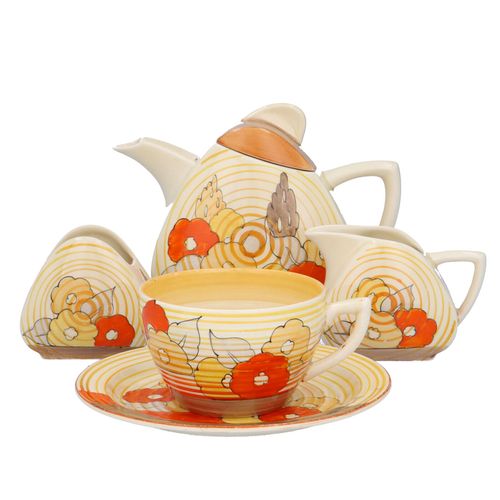 Clarice Cliff Capri Pattern Tea Set image-1