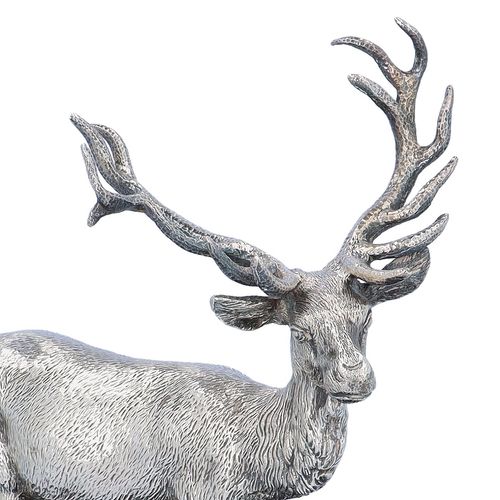Elizabeth II Naturalistic Silver Model of a Red Deer Stag image-3
