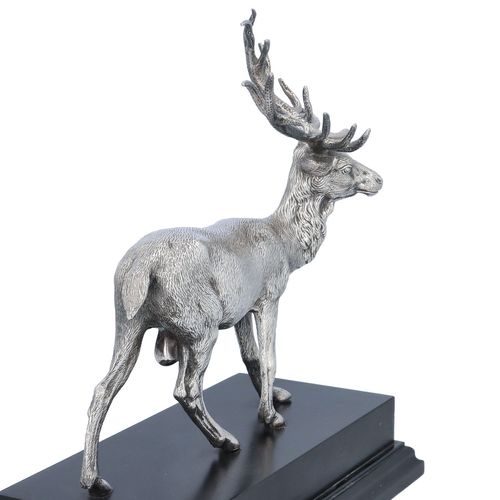 Elizabeth II Naturalistic Silver Model of a Red Deer Stag image-4