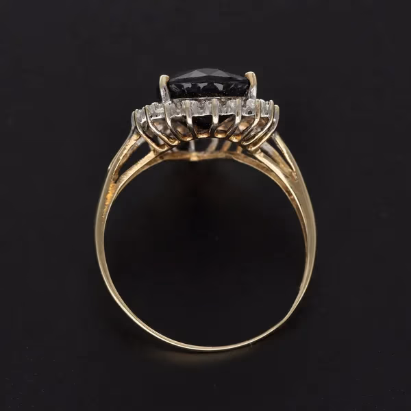 9ct Yellow Gold Sapphire & Diamond Ring