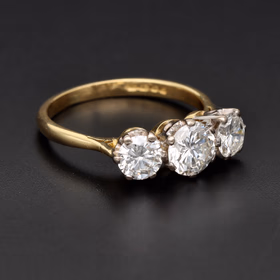 18ct Yellow Gold Three-Stone Diamond Ring With Valuation