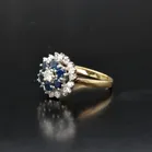 Vintage 18ct Gold Sapphire and Diamond Cluster Ring