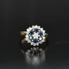 Vintage 18ct Gold Sapphire and Diamond Cluster Ring