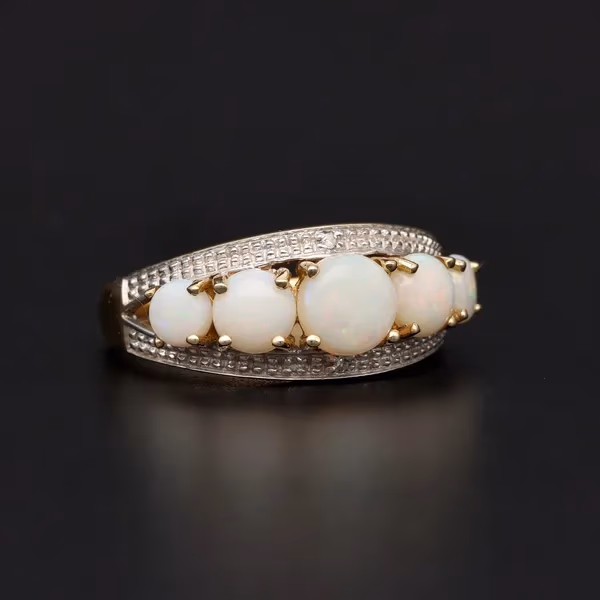 Gold Opal Diamond Ring