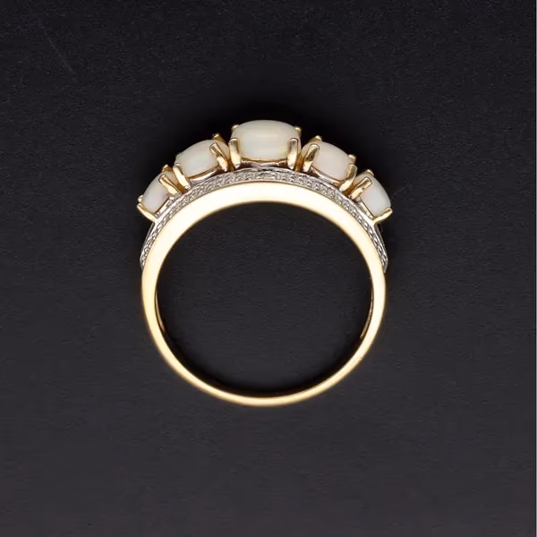 Gold Opal Diamond Ring
