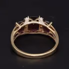 Gold Garnet Diamond Art Deco Style Ring