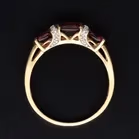 Gold Garnet Diamond Art Deco Style Ring