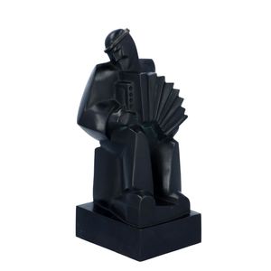 Art Deco Bronze Sculpture of man with Accordion. Very Heavy