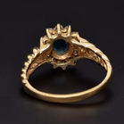 Large 14ct Yellow Gold Topaz & Diamond Halo Ring