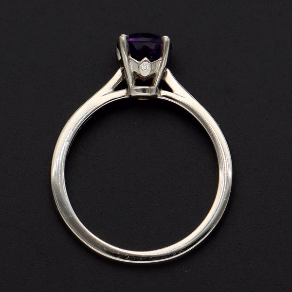 Platinum Amethyst Diamond Ring