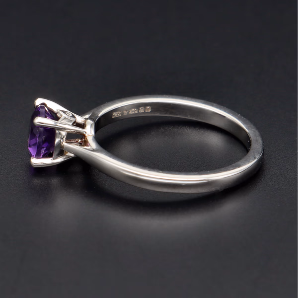 Platinum Amethyst Diamond Ring