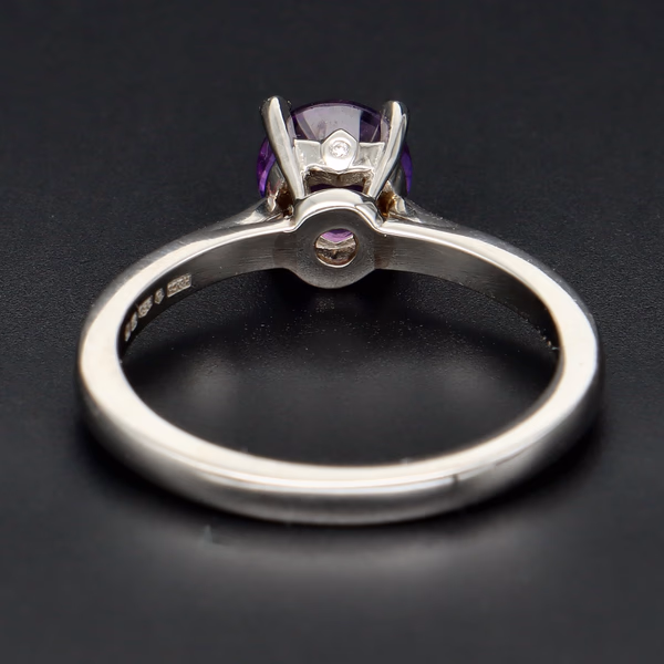 Platinum Amethyst Diamond Ring