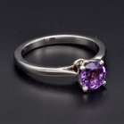 Platinum Amethyst Diamond Ring
