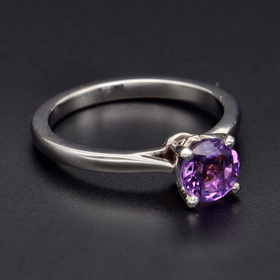 Platinum Amethyst Diamond Ring