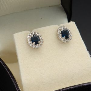 18ct Gold Sapphire and Diamond Stud Earrings