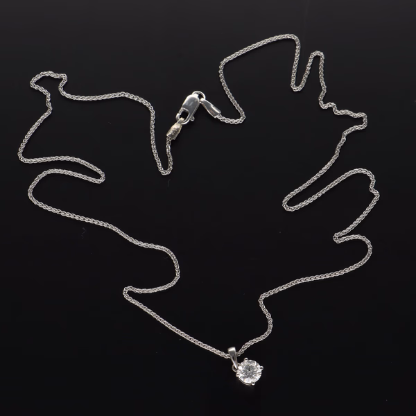 9ct White Gold Lab Diamond Pendant