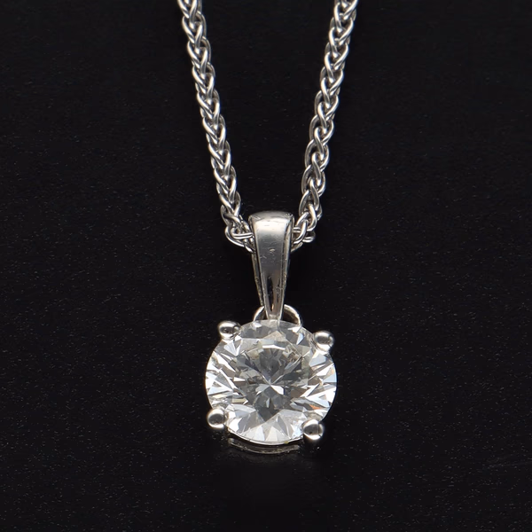 9ct White Gold Lab Diamond Pendant