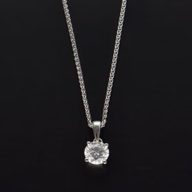 9ct White Gold Lab Diamond Pendant