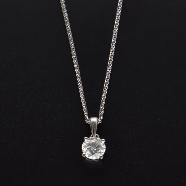 9ct White Gold Lab Diamond Pendant