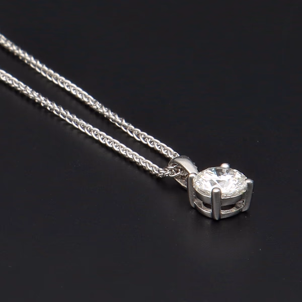 9ct White Gold Lab Diamond Pendant
