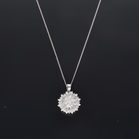 18ct White Gold Diamond Cluster Pendant