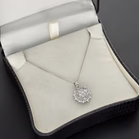 18ct White Gold Diamond Cluster Pendant