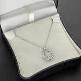 18ct White Gold Diamond Cluster Pendant