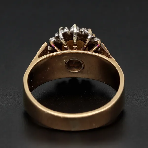 Retro Vintage Gold Opal Diamond Ring.   Birm 1977