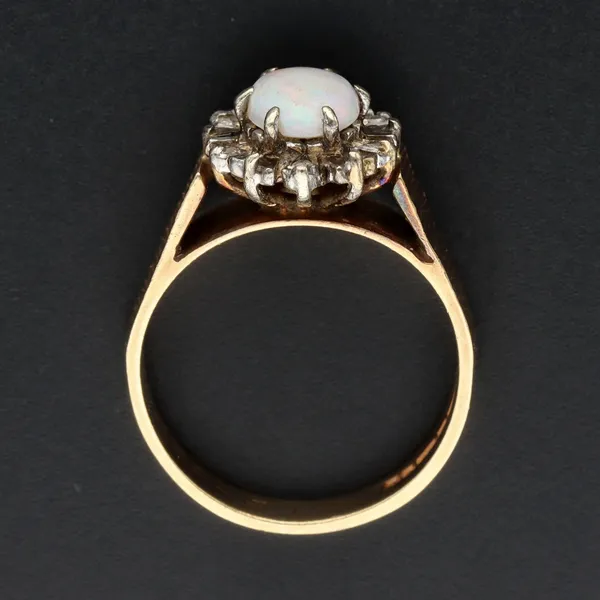 Retro Vintage Gold Opal Diamond Ring.   Birm 1977