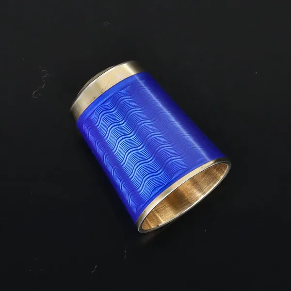 Boxed Norwegian Enamel and Silver Gilt Thimble
