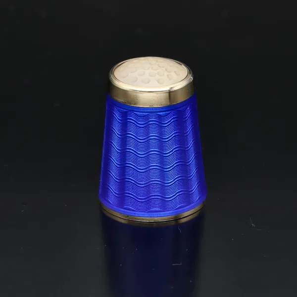 Boxed Norwegian Enamel and Silver Gilt Thimble