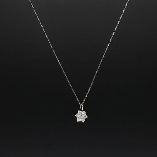 18ct White Gold Diamond Pendant image-2