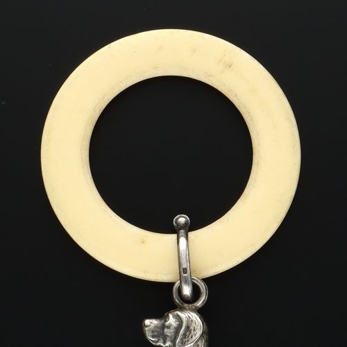 Early 20th Century Silver Dog Teether Ring image-6