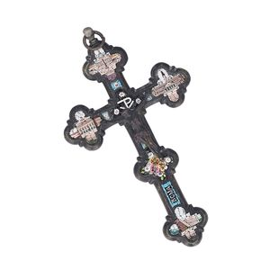 19th Century Italian Grand Tour Micro Mosaic Cross