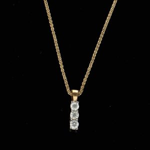 9ct Gold Diamond Trilogy Pendant Necklace