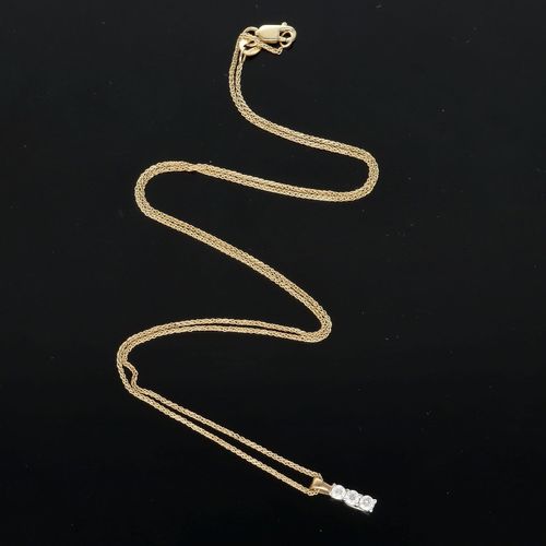 9ct Gold Diamond Trilogy Pendant Necklace image-4