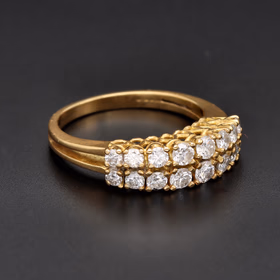 18ct Gold French Diamond Ring