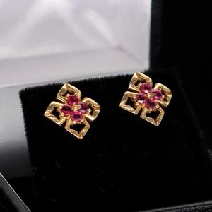 9ct Gold Ruby Earrings