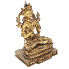 Gilt Bronze Sino Tibetan Maitreya Deity