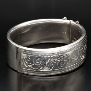 Mid 20th Century Solid Silver Bangle