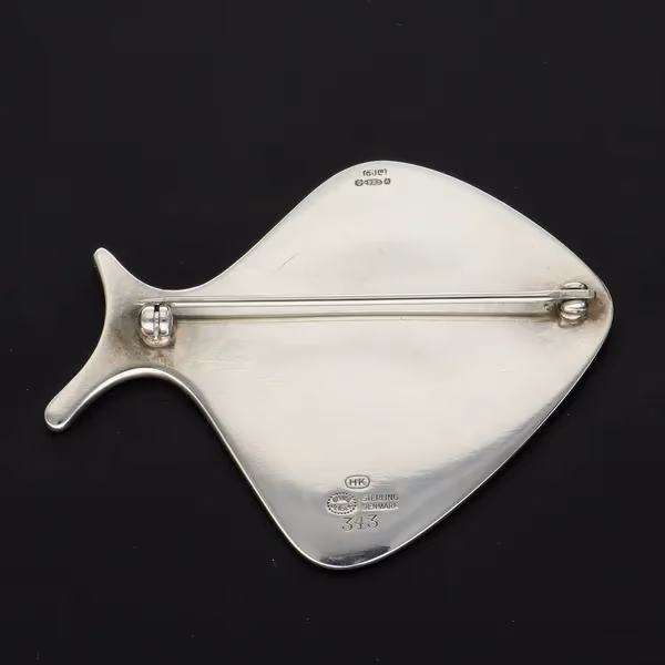 Silver & Blue Enamel ‘fish’ Brooch