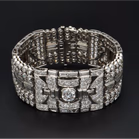 Exquisite Art Deco Platinum and Natural Diamond Bracelet