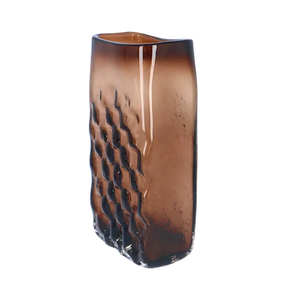 Large Whitefriars Cinnamon Basket Weave Vase