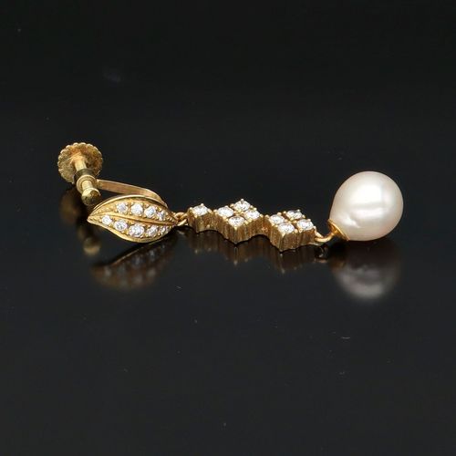 Art Deco Liberty Diamond and Pearl Earrings image-3