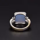 18ct White Gold Diamond & Chalcedony Ring